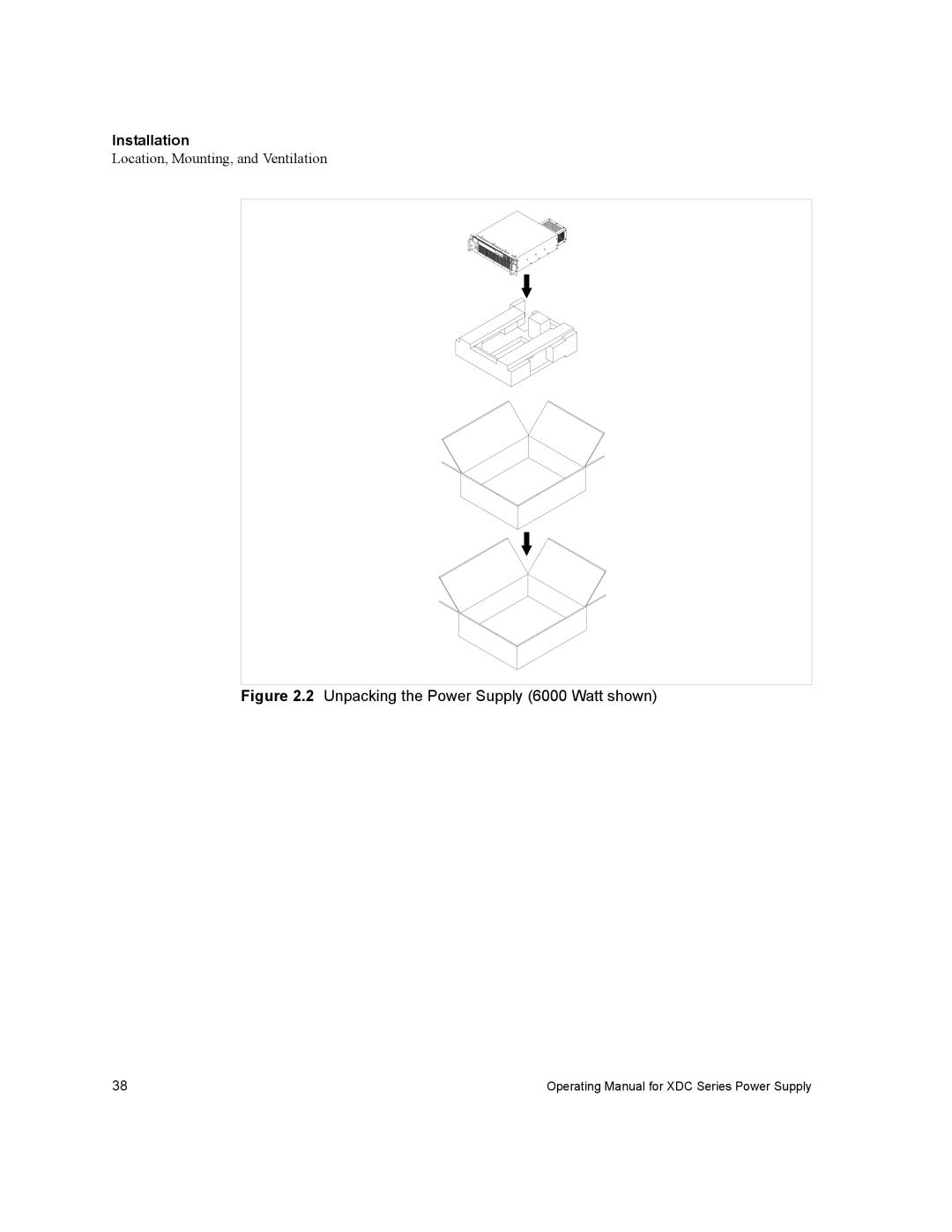 Xantrex Technology XDC manual Unpacking the Power Supply 6000 Watt shown 