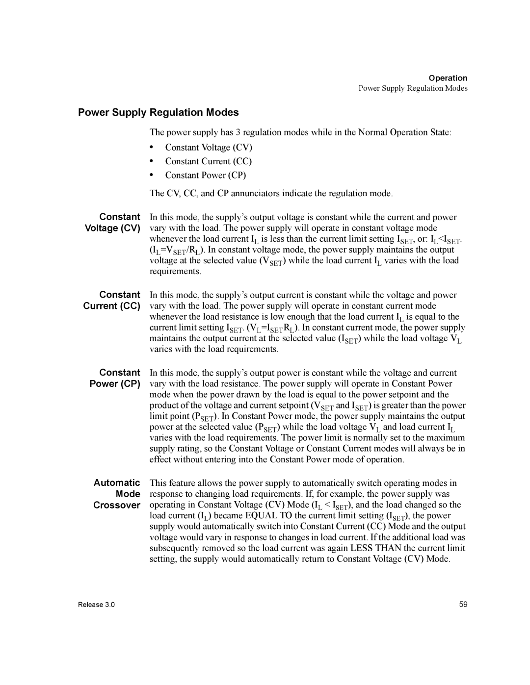 Xantrex Technology XDC manual Power Supply Regulation Modes 