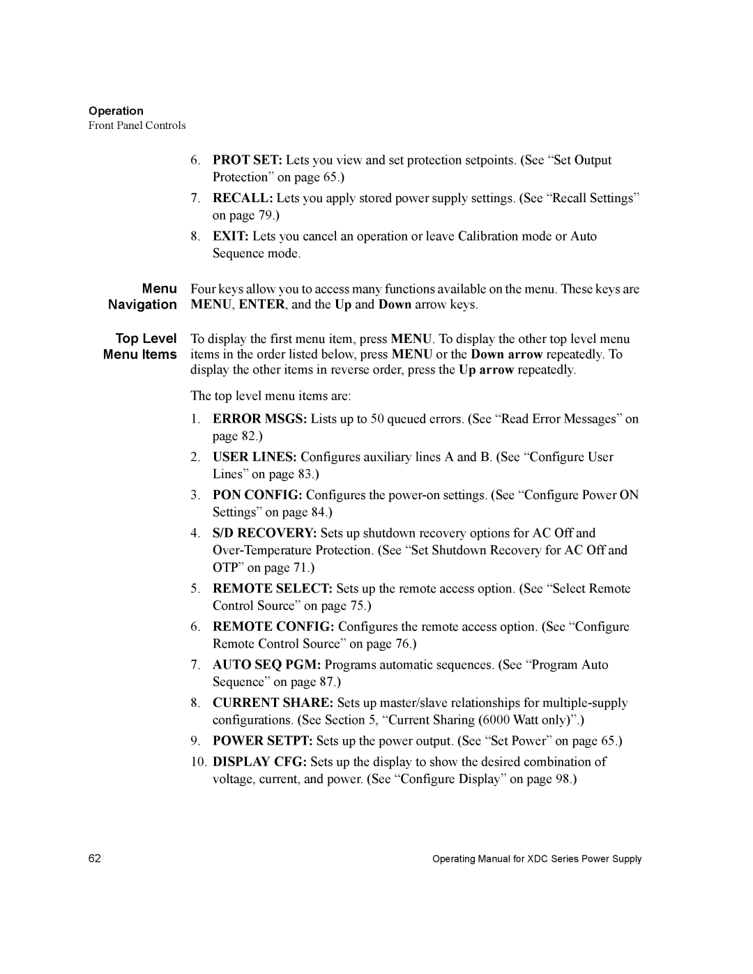 Xantrex Technology XDC manual Operation 