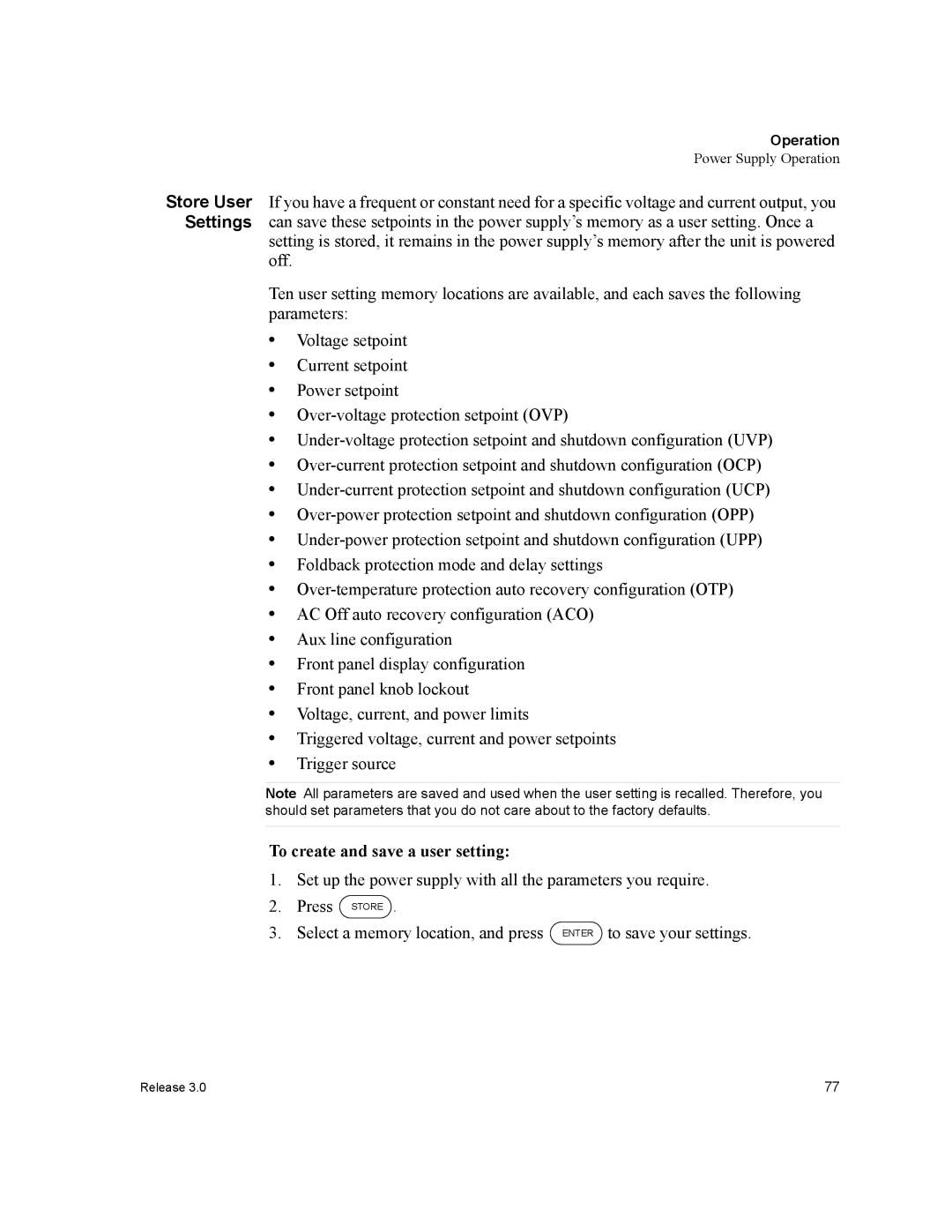 Xantrex Technology XDC manual To create and save a user setting 