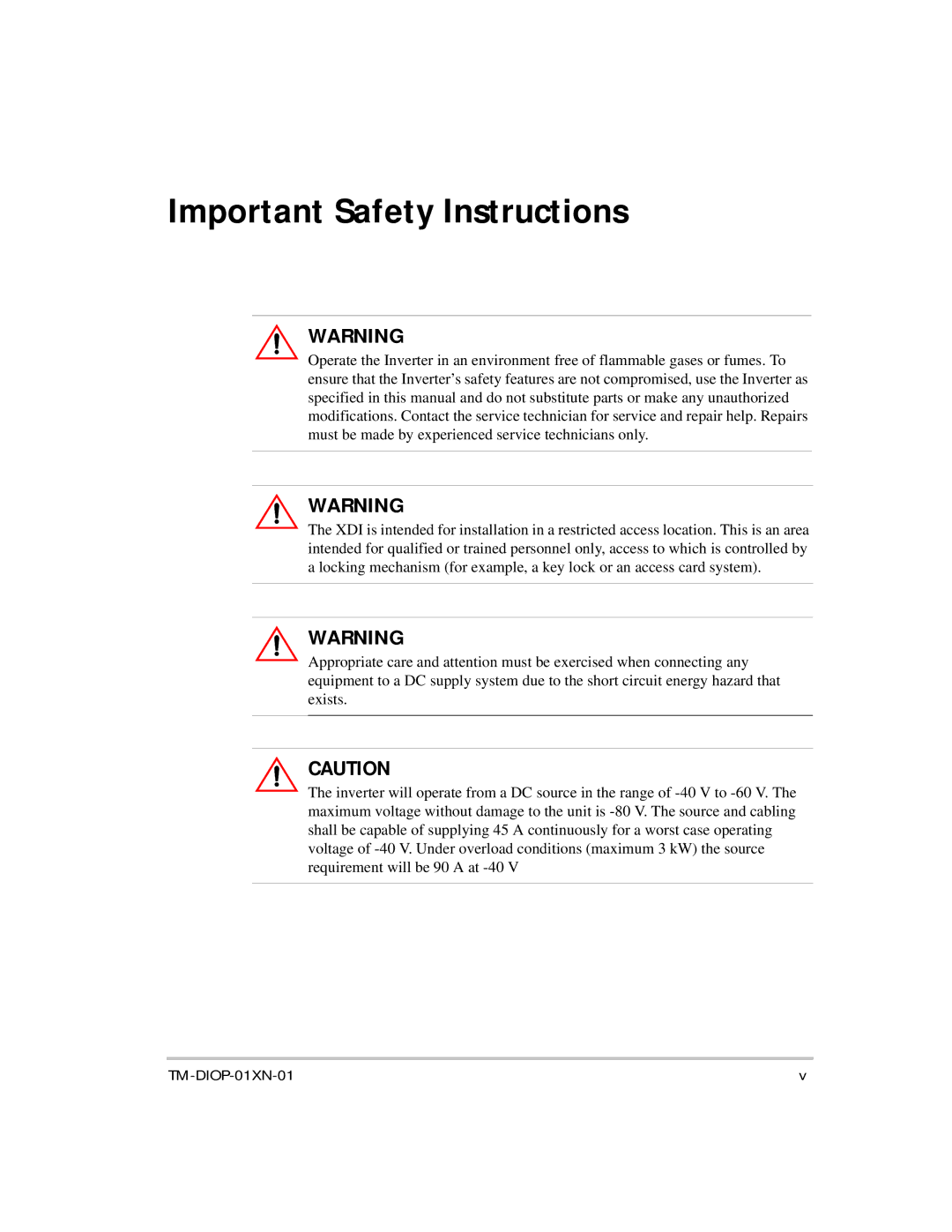 Xantrex Technology XDI2048 manual Important Safety Instructions 