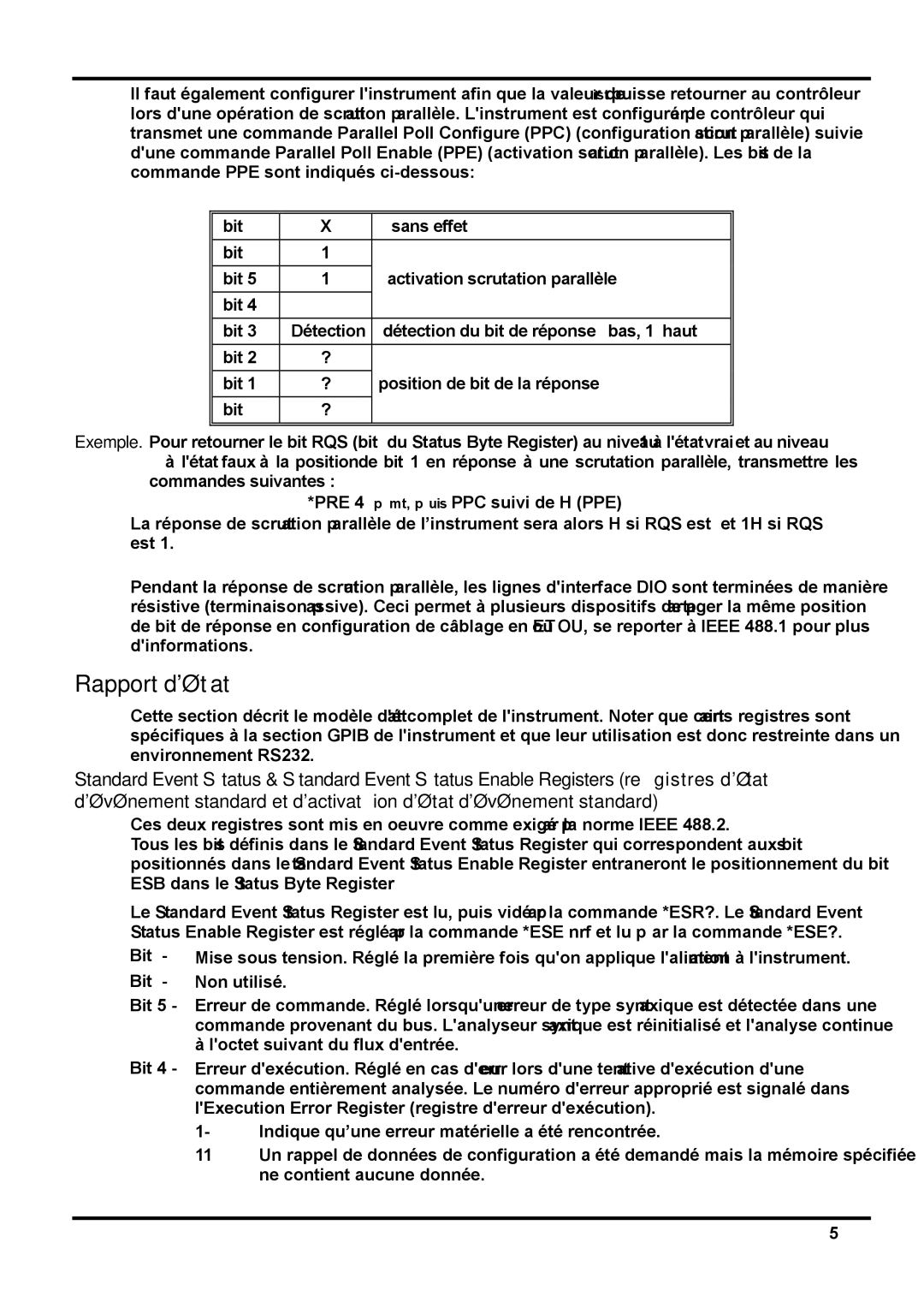 Xantrex Technology XDL 35-5TP manual Rapport détat 