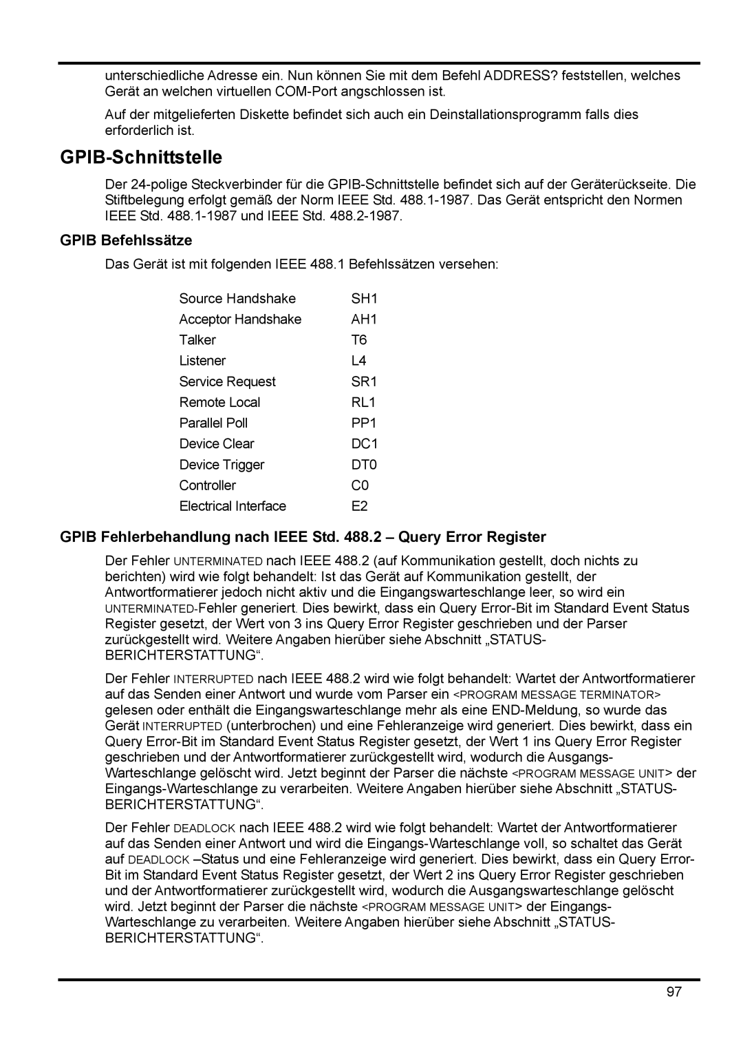 Xantrex Technology XDL 35-5TP manual GPIB-Schnittstelle, Gpib Befehlssätze, Berichterstattung 