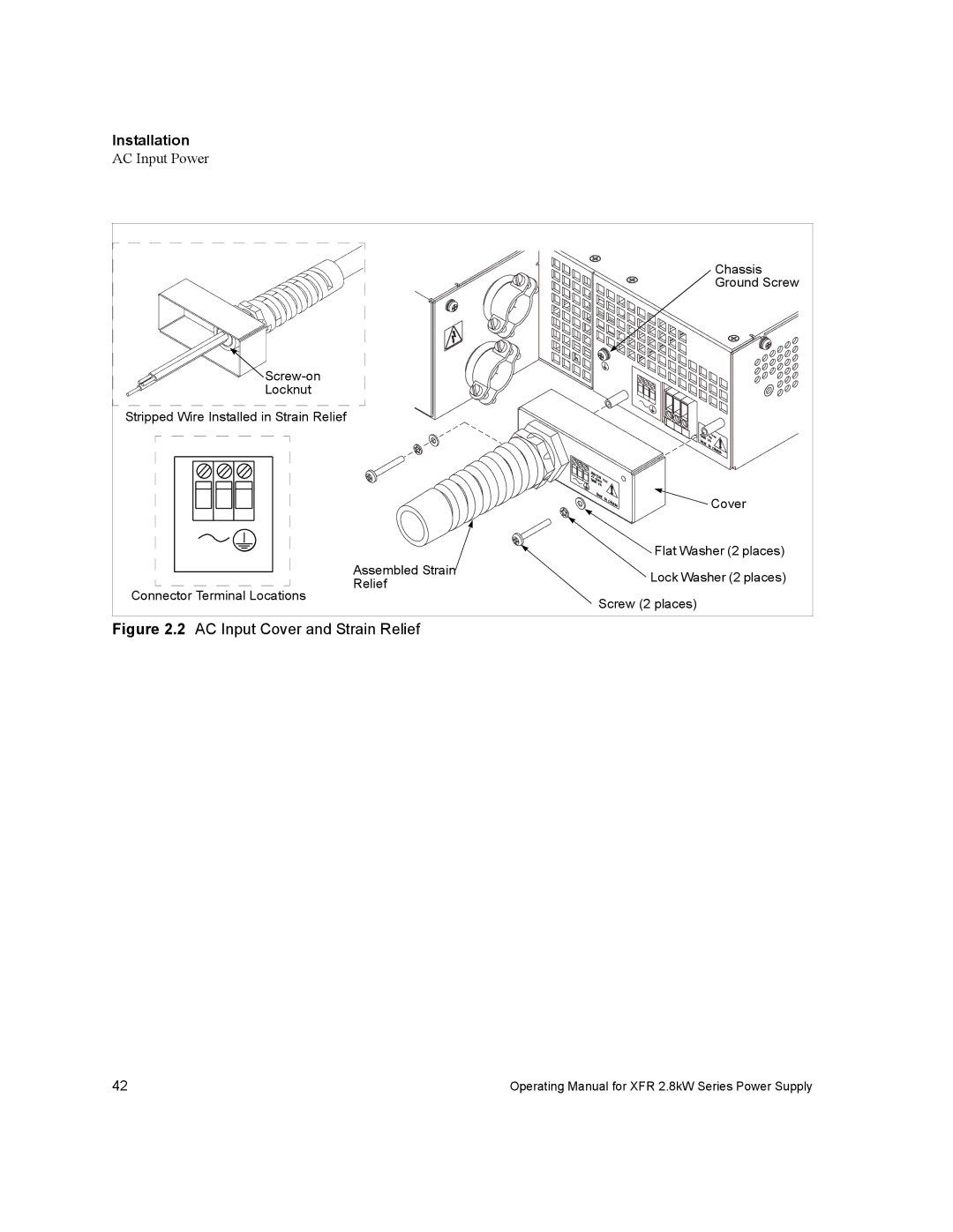 Xantrex Technology XFR 2800 manual AC Input Cover and Strain Relief 