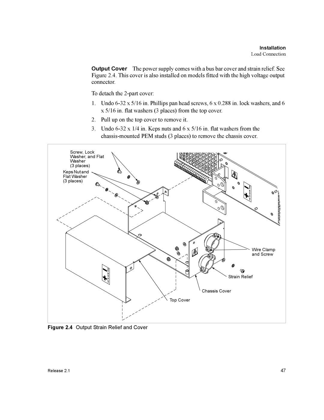 Xantrex Technology XFR 2800 manual Output Strain Relief and Cover 