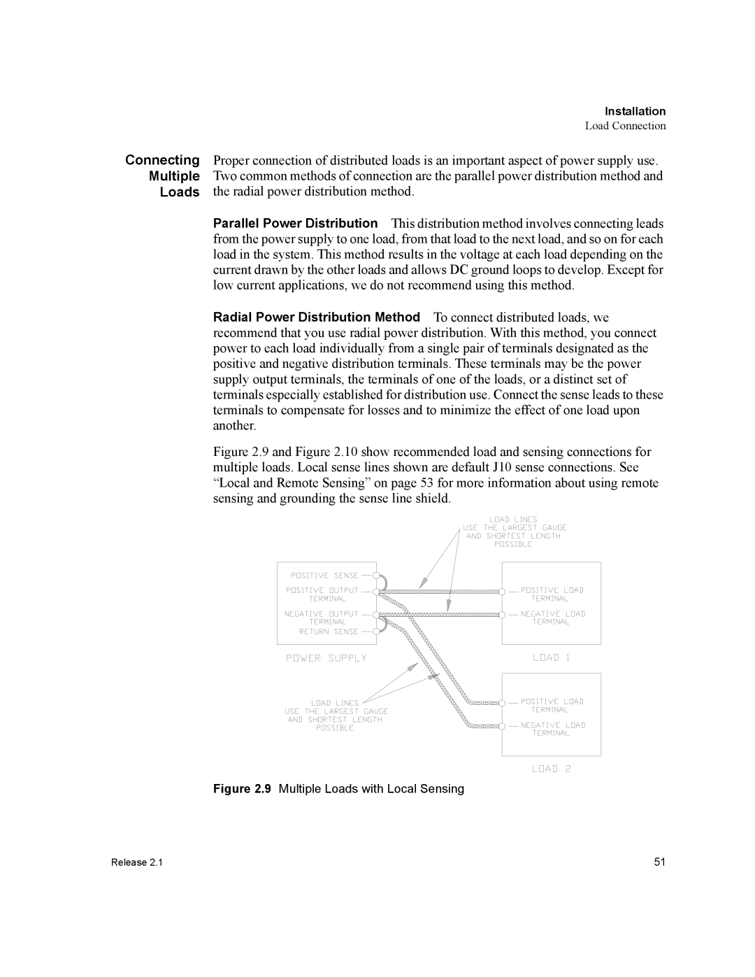 Xantrex Technology XFR 2800 manual Multiple Loads with Local Sensing 