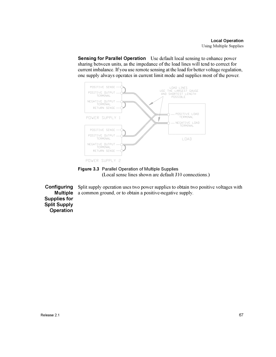 Xantrex Technology XFR 2800 manual Supplies for Split Supply Operation, Parallel Operation of Multiple Supplies 