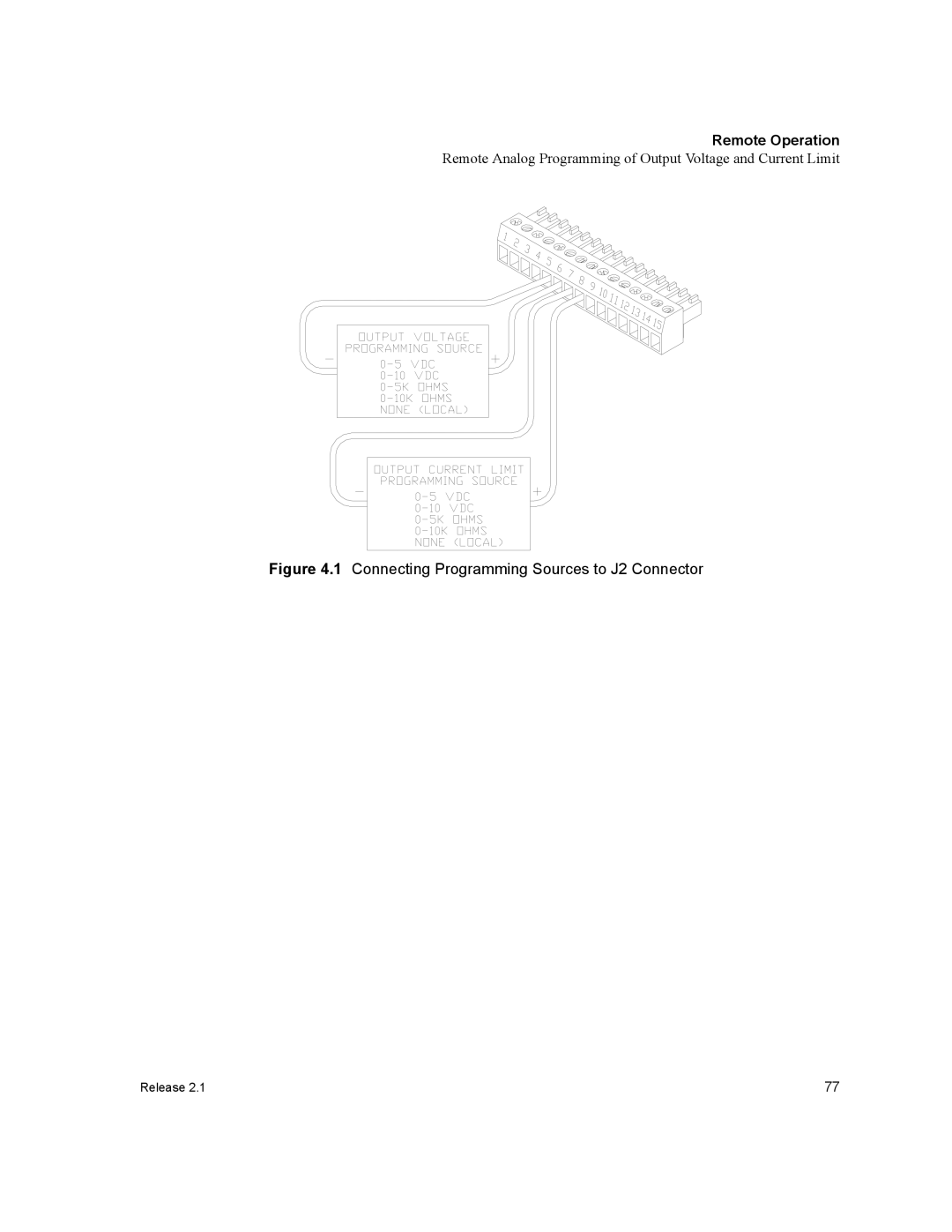 Xantrex Technology XFR 2800 manual Connecting Programming Sources to J2 Connector 