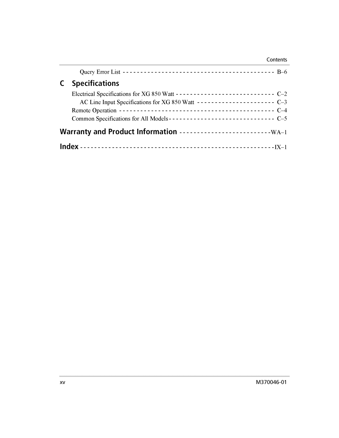 Xantrex Technology XG 850 manual Specifications 