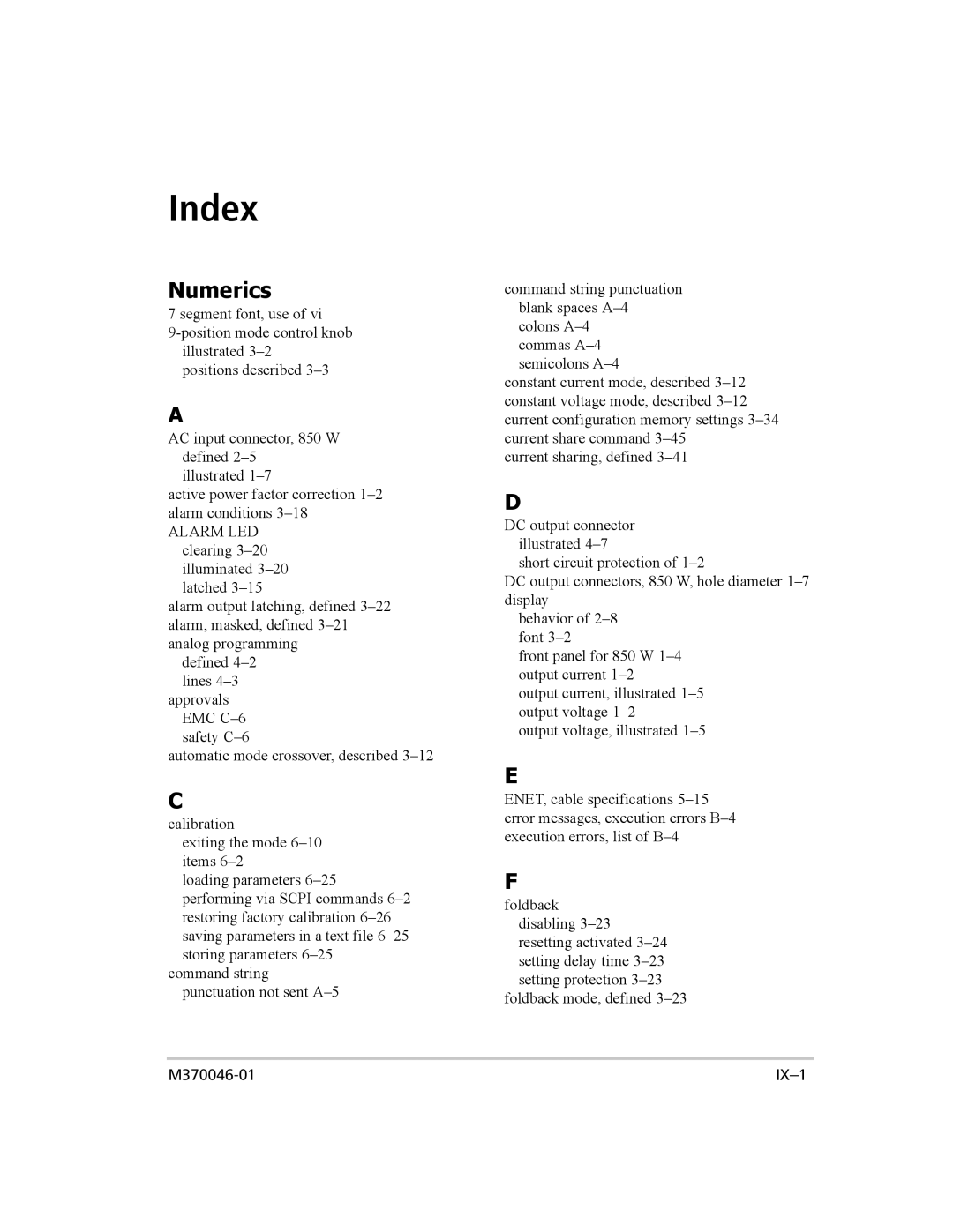 Xantrex Technology XG 850 manual Index 