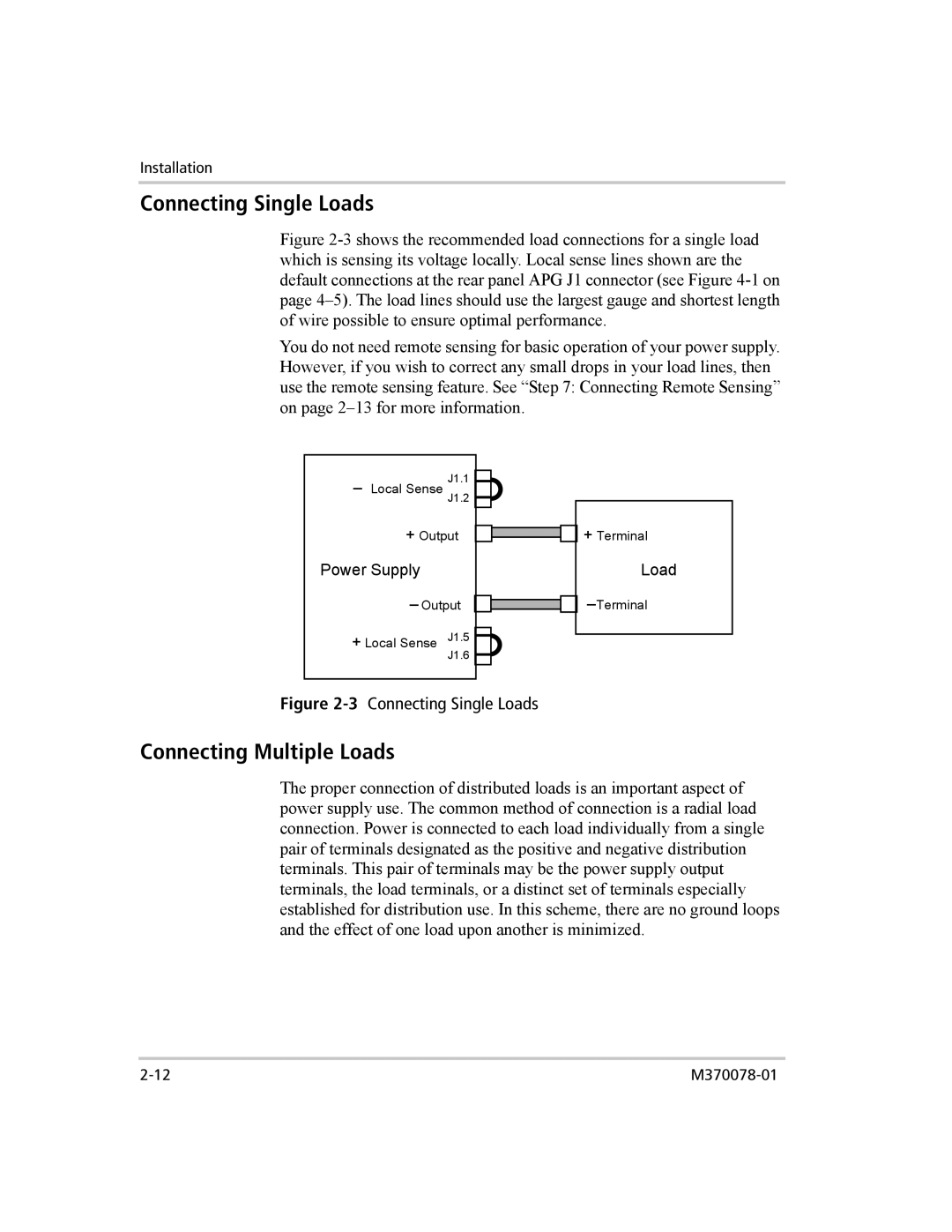 Xantrex Technology XG 850 manual Connecting Single Loads, Connecting Multiple Loads 