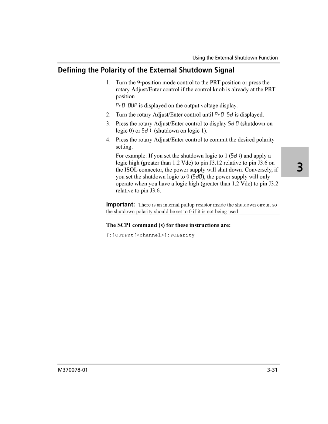 Xantrex Technology XG 850 manual Defining the Polarity of the External Shutdown Signal 