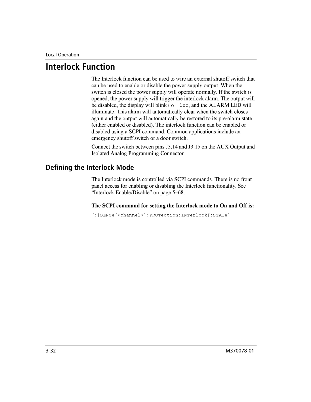 Xantrex Technology XG 850 manual Interlock Function, Defining the Interlock Mode 