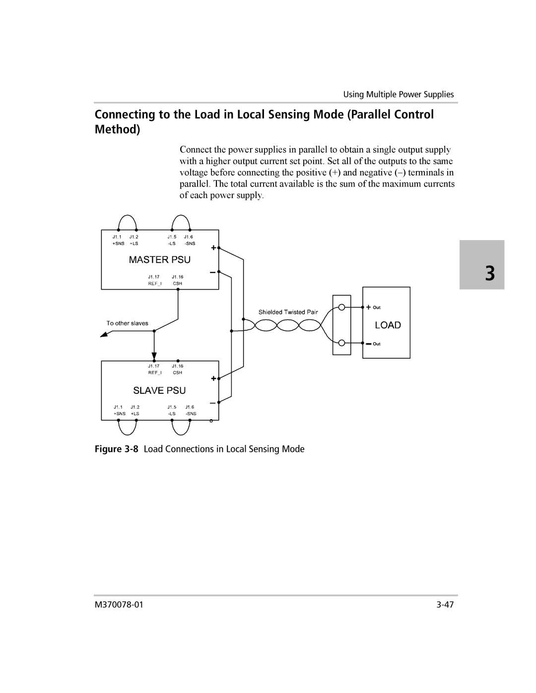 Xantrex Technology XG 850 manual 8Load Connections in Local Sensing Mode 