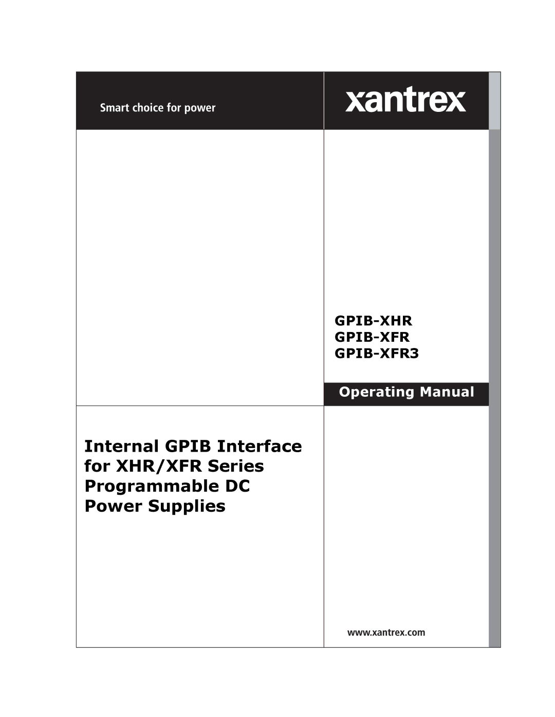 Xantrex Technology XHR, XFR, XFR3 manual GPIB-XHR GPIB-XFR GPIB-XFR3 