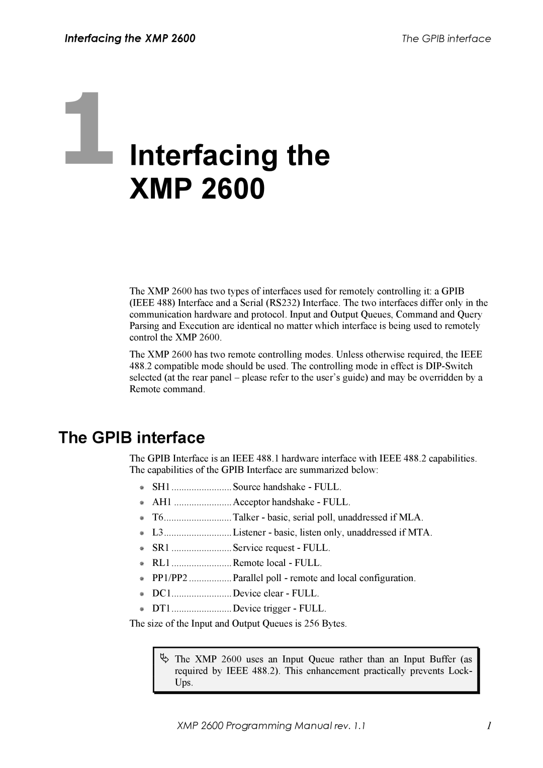 Xantrex Technology XMP 2600 manual 1Interfacing XMP, Gpib interface 