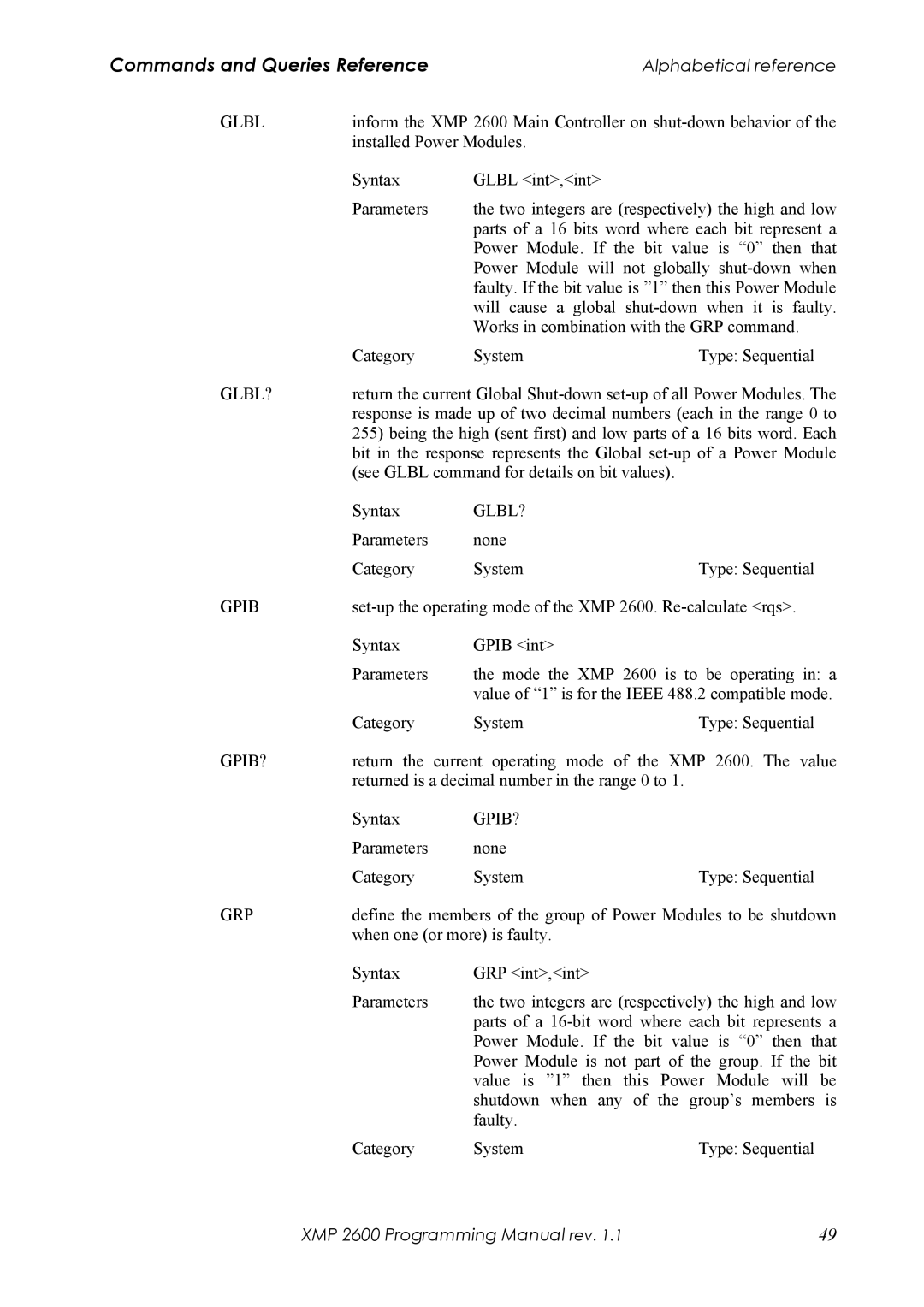 Xantrex Technology manual Set-up the operating mode of the XMP 2600. Re-calculate rqs 