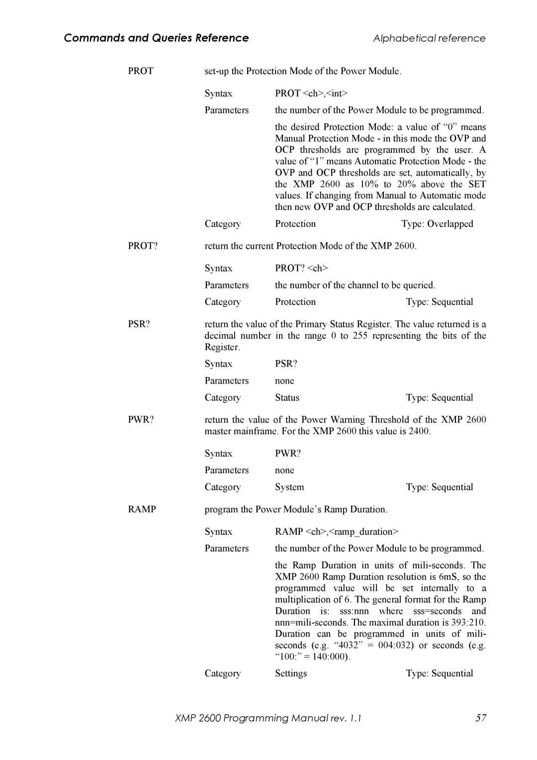 Xantrex Technology manual Master mainframe. For the XMP 2600 this value is 