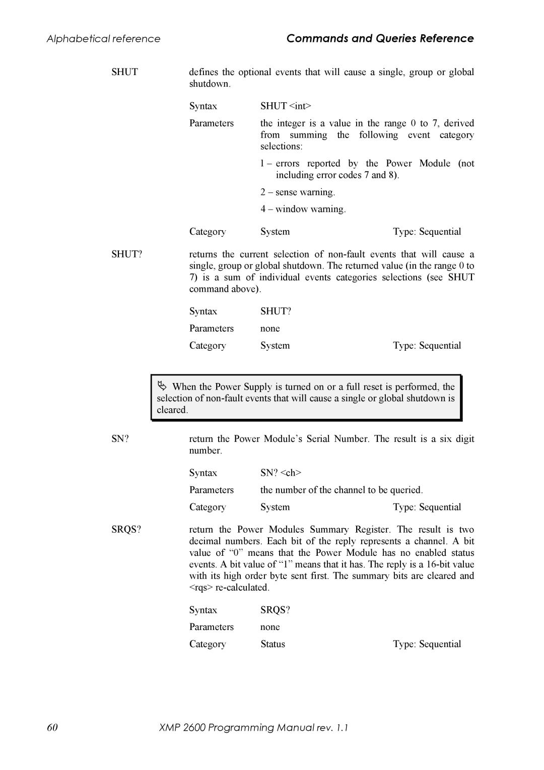 Xantrex Technology XMP 2600 manual Shut, Sn? 