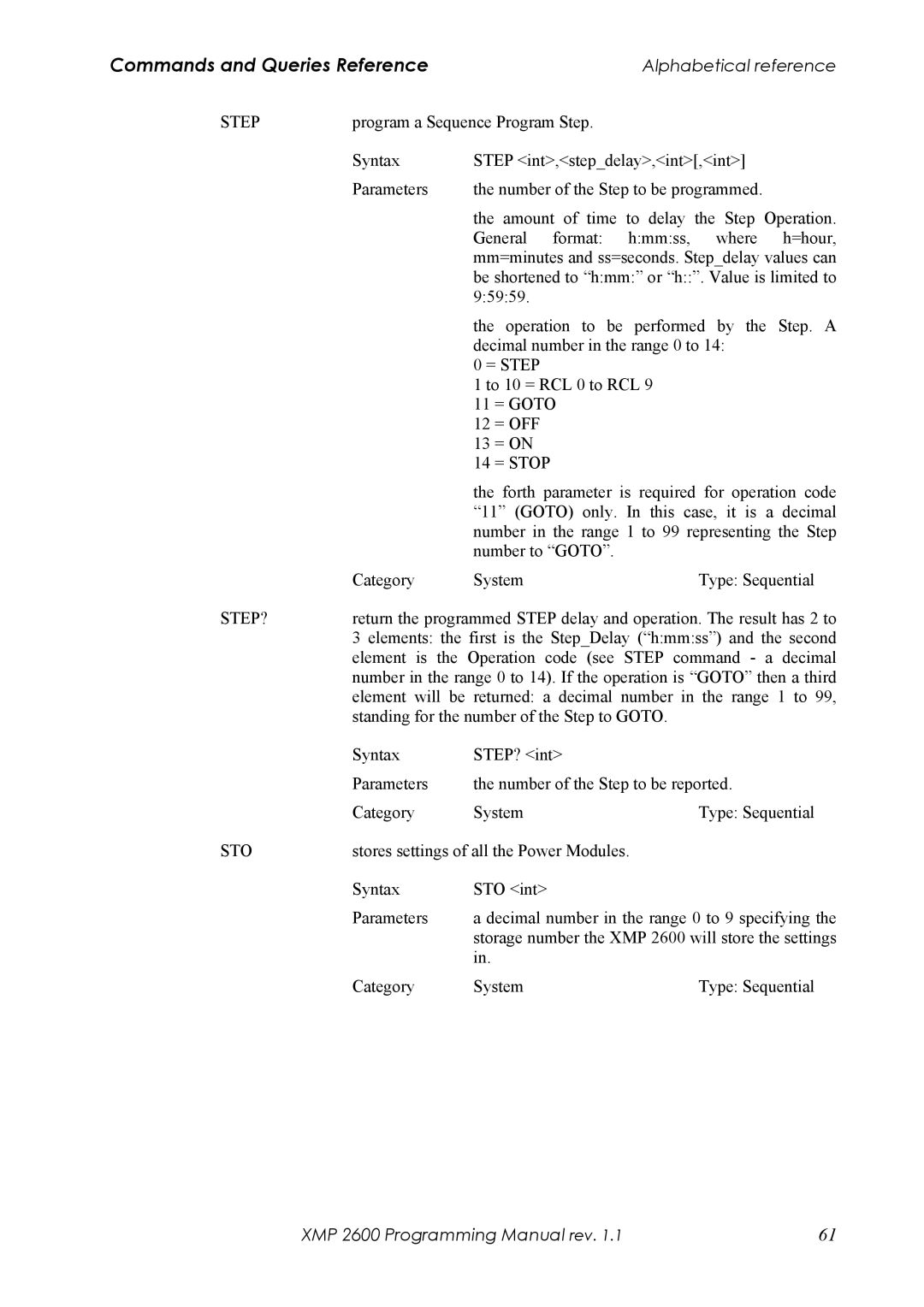 Xantrex Technology XMP 2600 manual = Goto, = Off, = Stop 