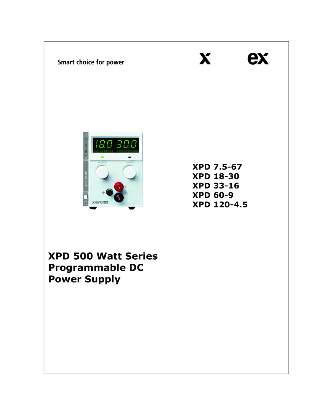 Xantrex Technology XPD 120-4.5, XPD 60-9, XPD 7.5-67, XPD 33-16, XPD 18-30 manual 