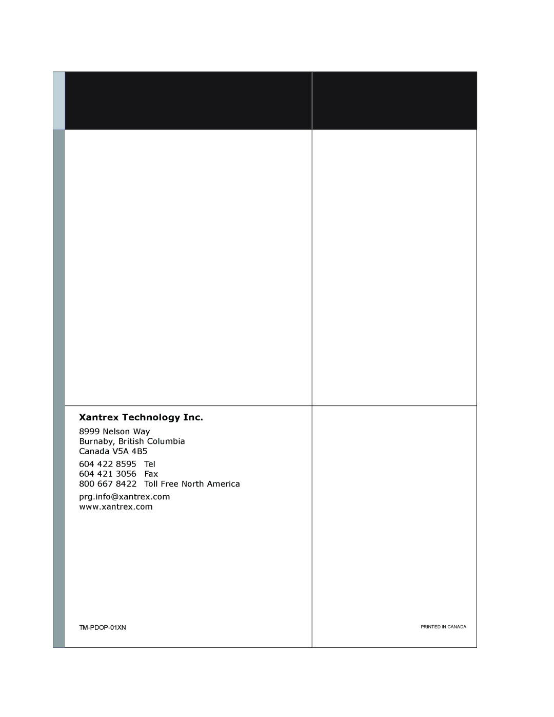 Xantrex Technology XPD 7.5-67, XPD 60-9, XPD 120-4.5, XPD 33-16, XPD 18-30 manual Xantrex Technology Inc 