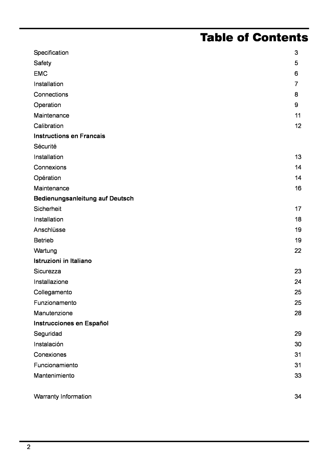 Xantrex Technology XPF 35-10 manual Table of Contents, Instructions en Francais, Bedienungsanleitung auf Deutsch 