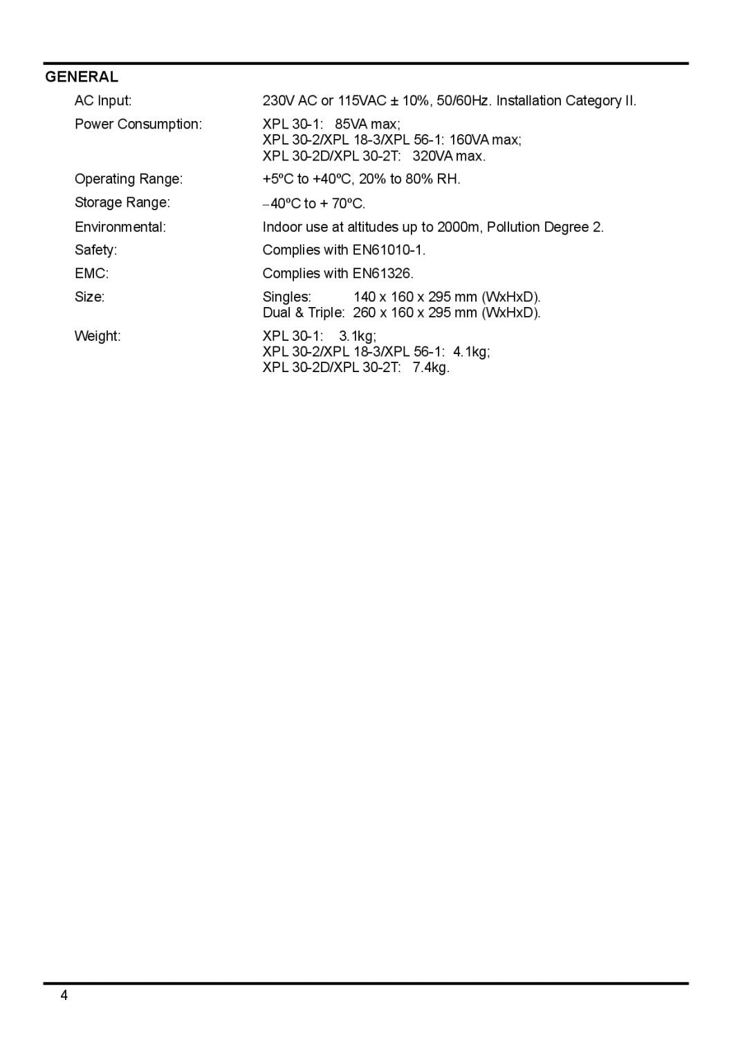 Xantrex Technology XPL 30-1, XPL 30-2D, XPL 18-3, XPL 56-1, XPL 30-2T manual General 