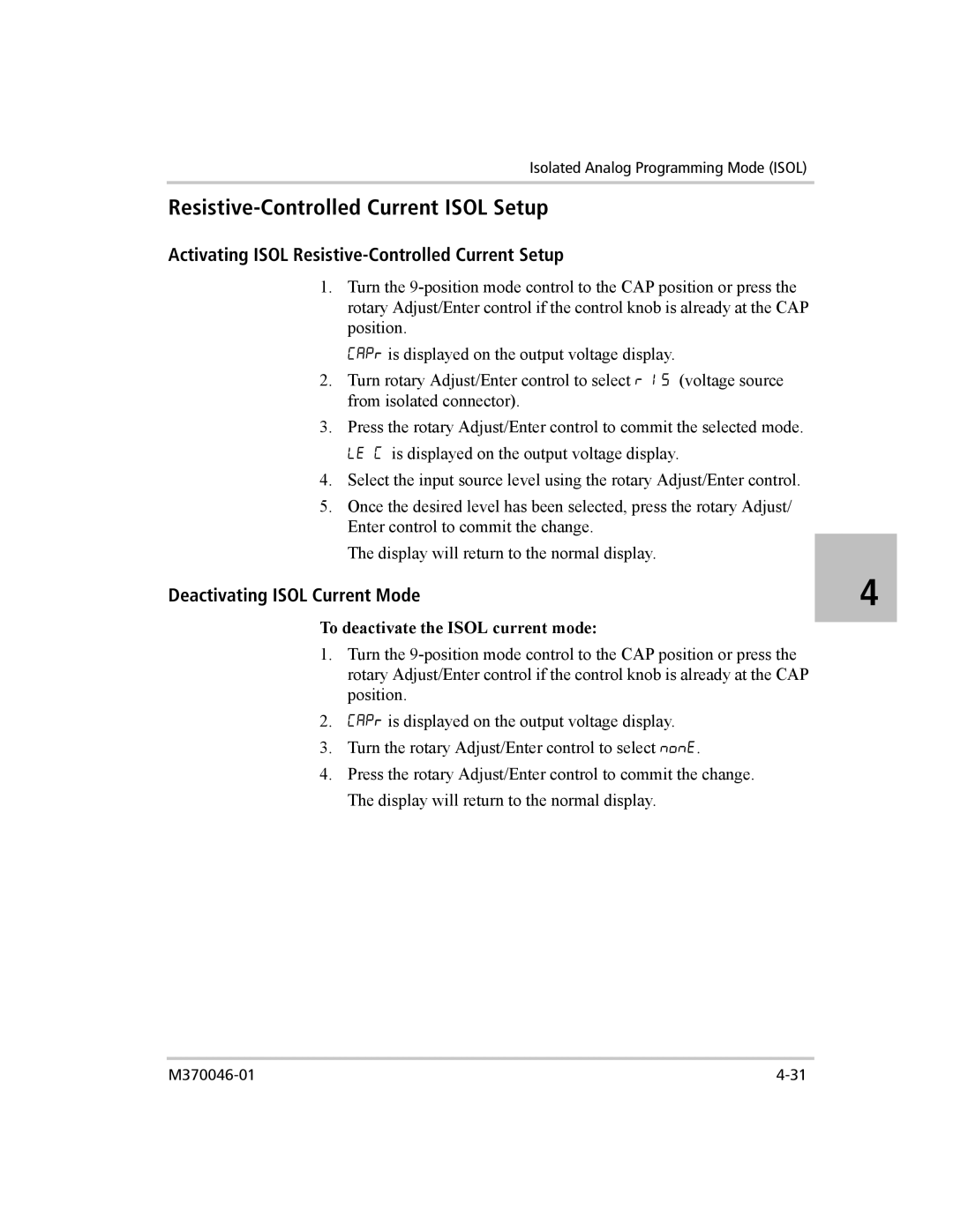 Xantrex Technology XTR 850 WATT SERIES manual Resistive-Controlled Current Isol Setup 