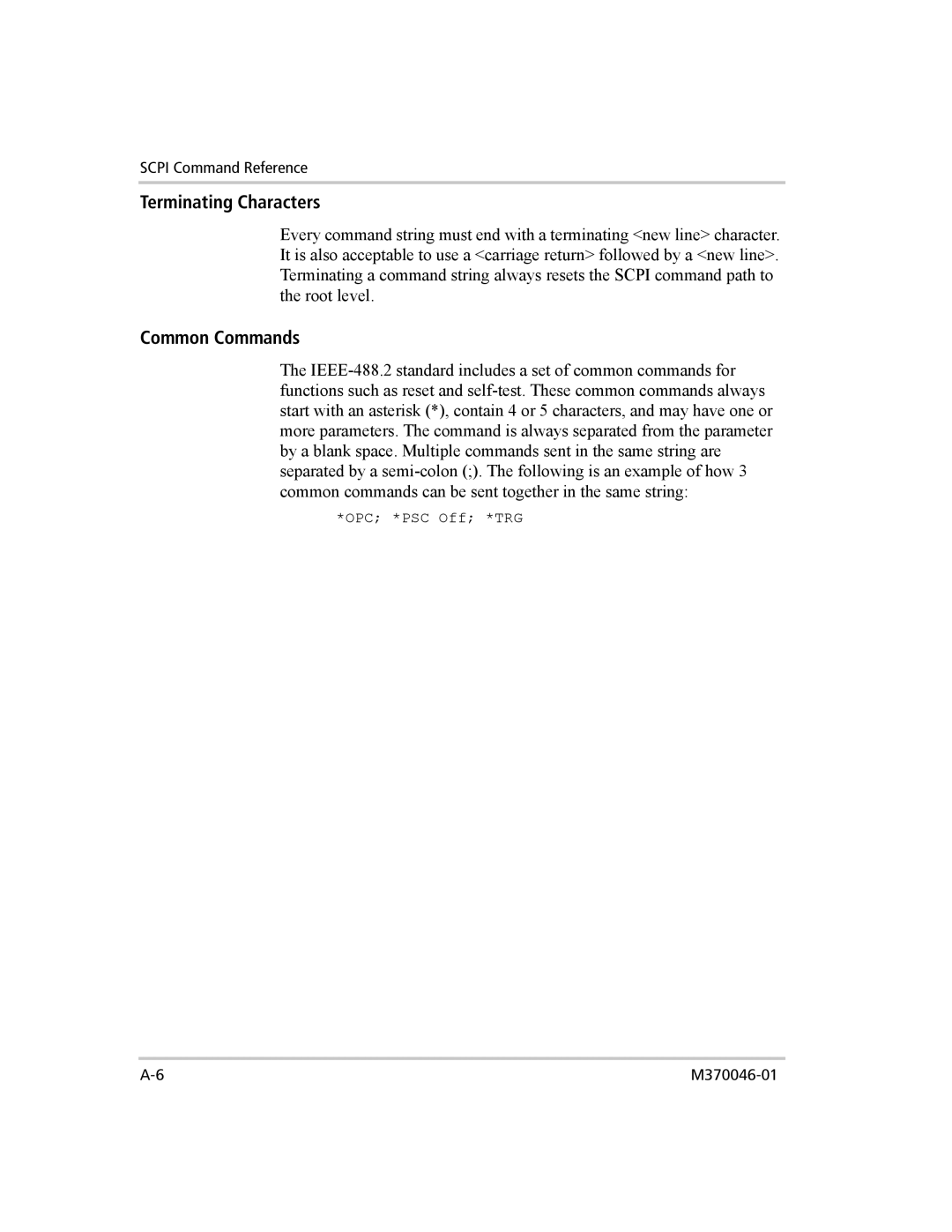 Xantrex Technology XTR 850 WATT SERIES manual Terminating Characters, Common Commands 