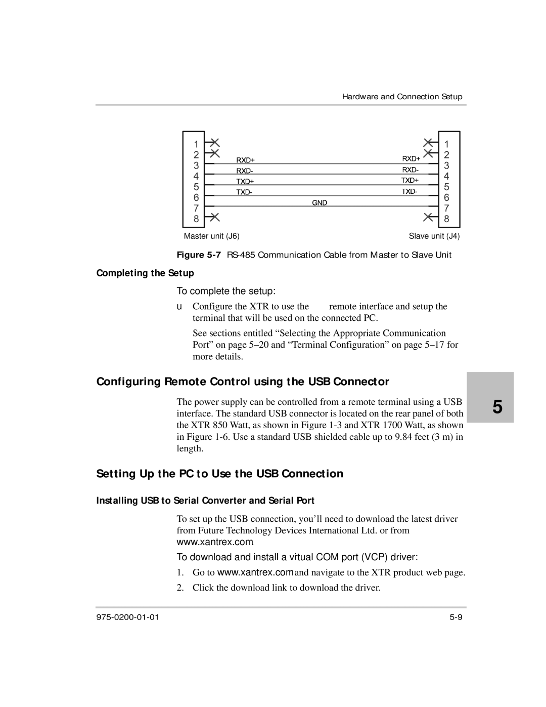 Xantrex Technology manual Configuring Remote Control using the USB Connector, Setting Up the PC to Use the USB Connection 