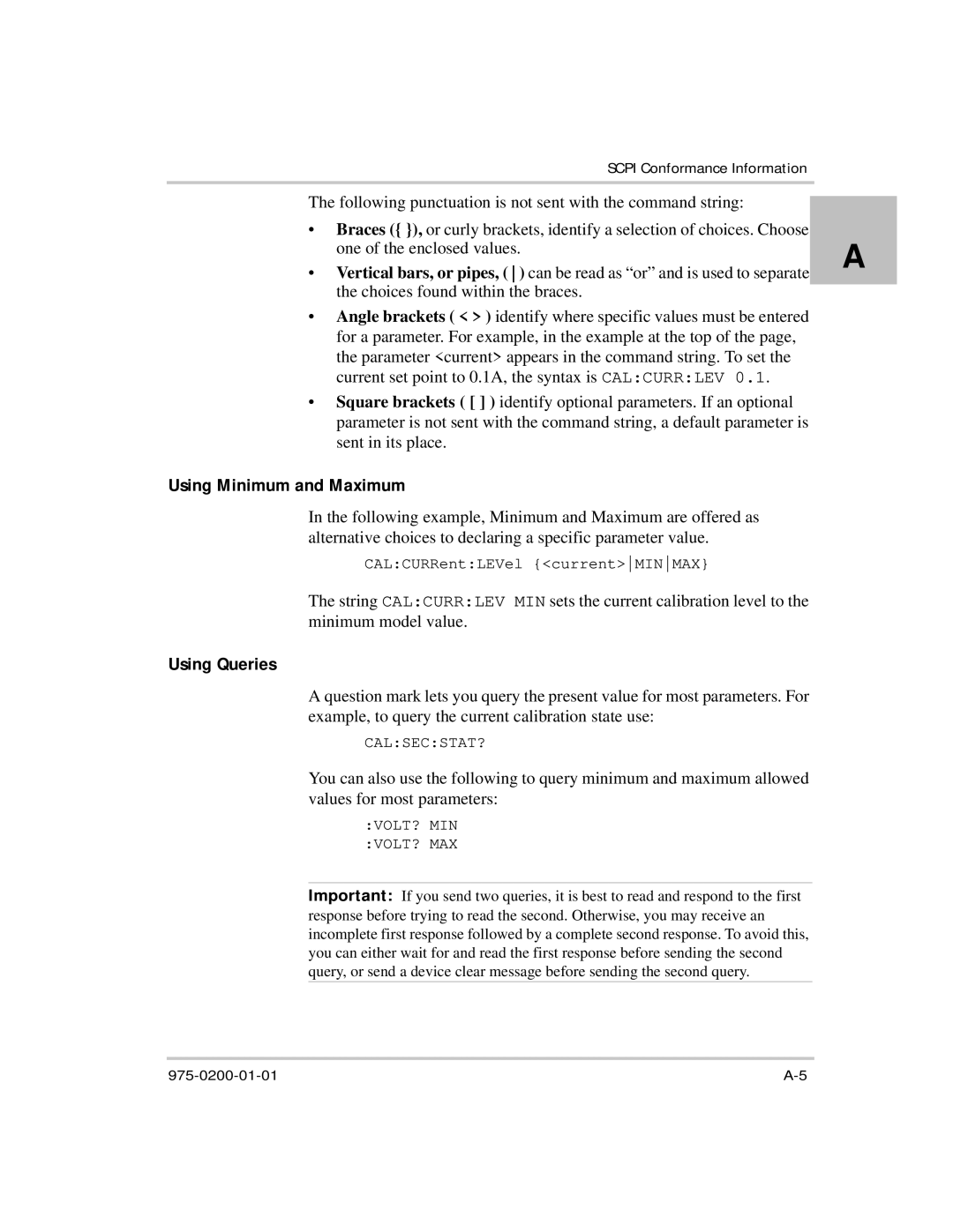 Xantrex Technology XTR 850 Watt manual Using Minimum and Maximum, Using Queries 