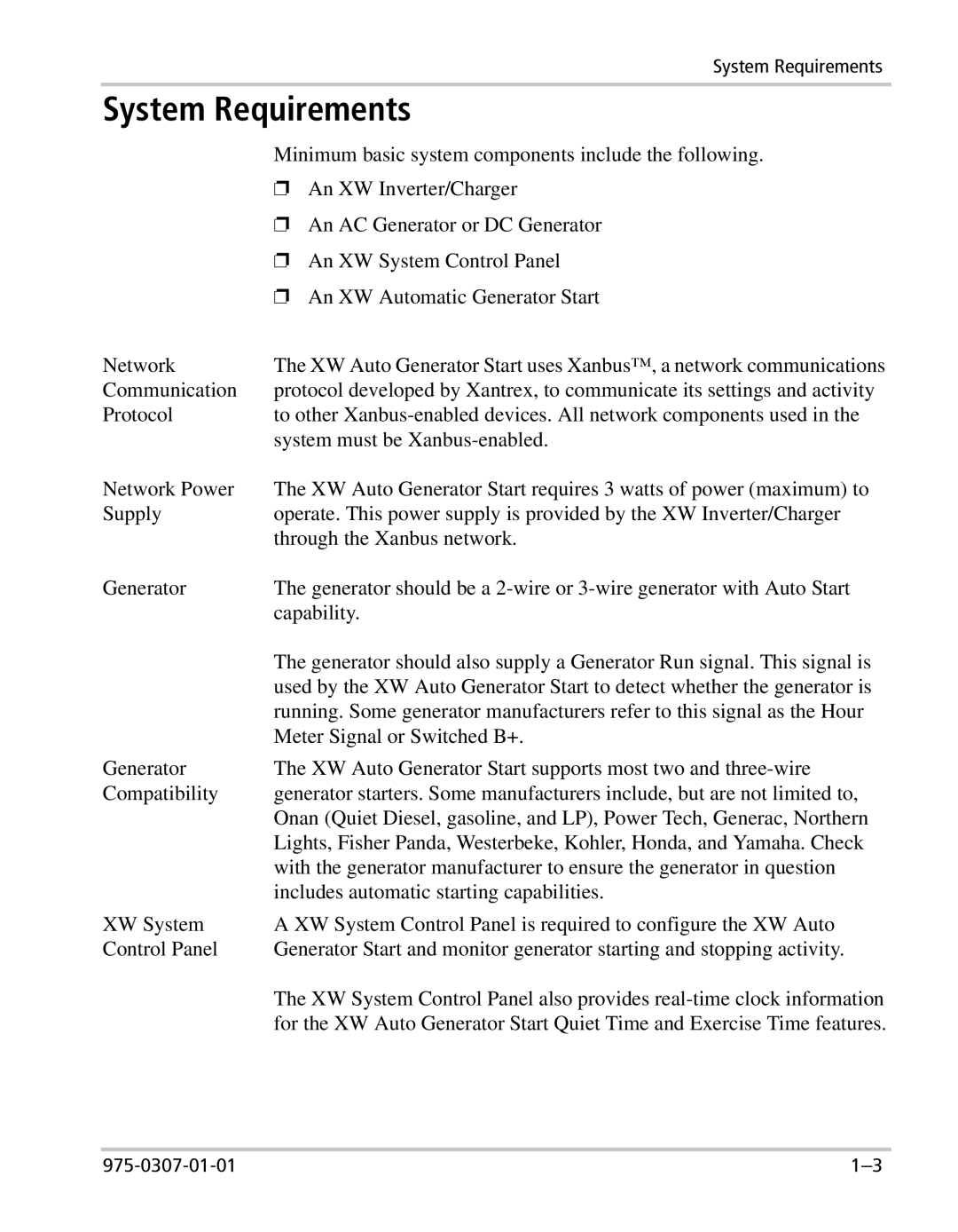 Xantrex Technology XW manual System Requirements 