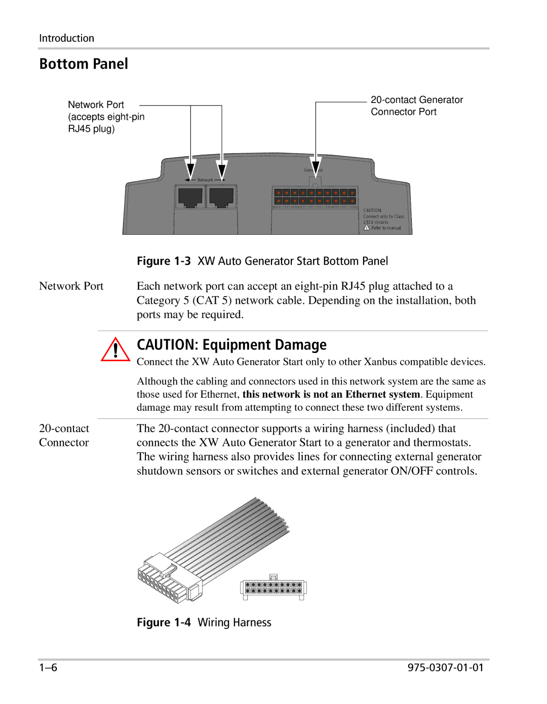 Xantrex Technology manual 3XW Auto Generator Start Bottom Panel 