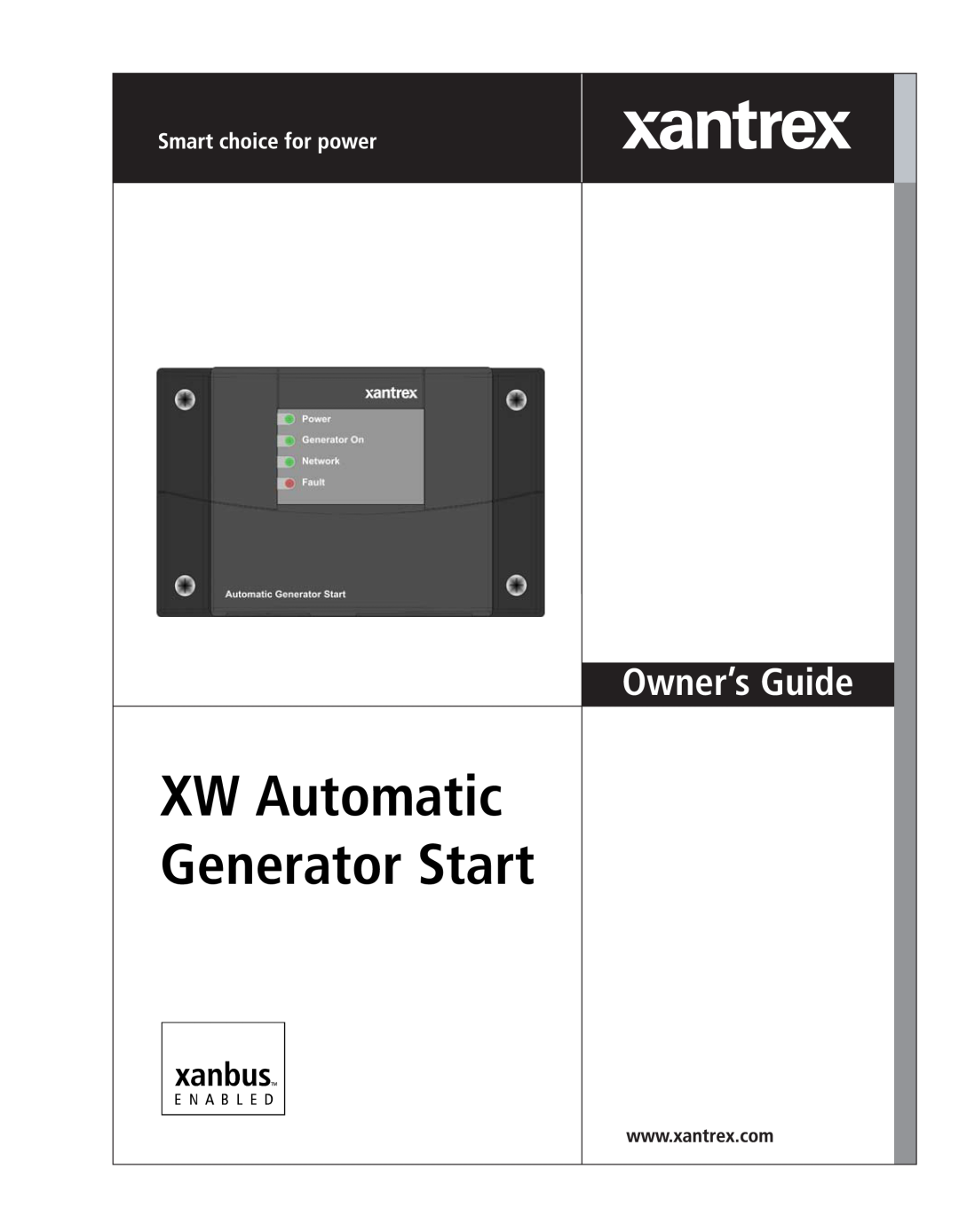 Xantrex Technology manual XW Automatic Generator Start, Owner’s Guide 