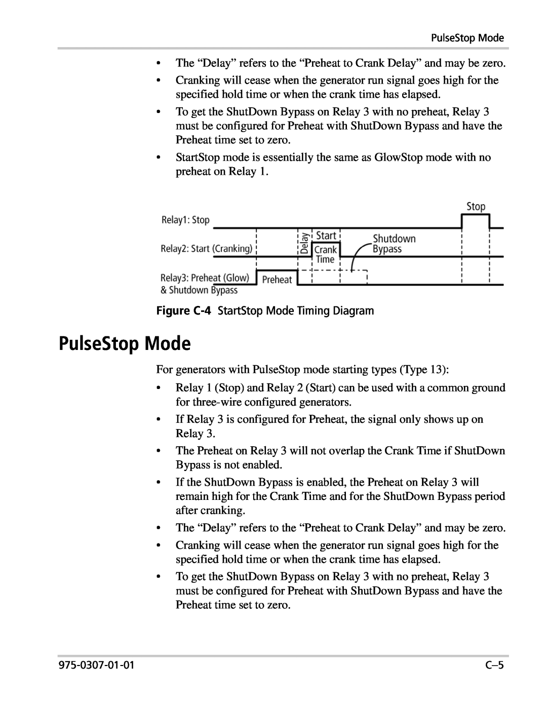 Xantrex Technology XW manual PulseStop Mode, Figure C-4 StartStop Mode Timing Diagram 