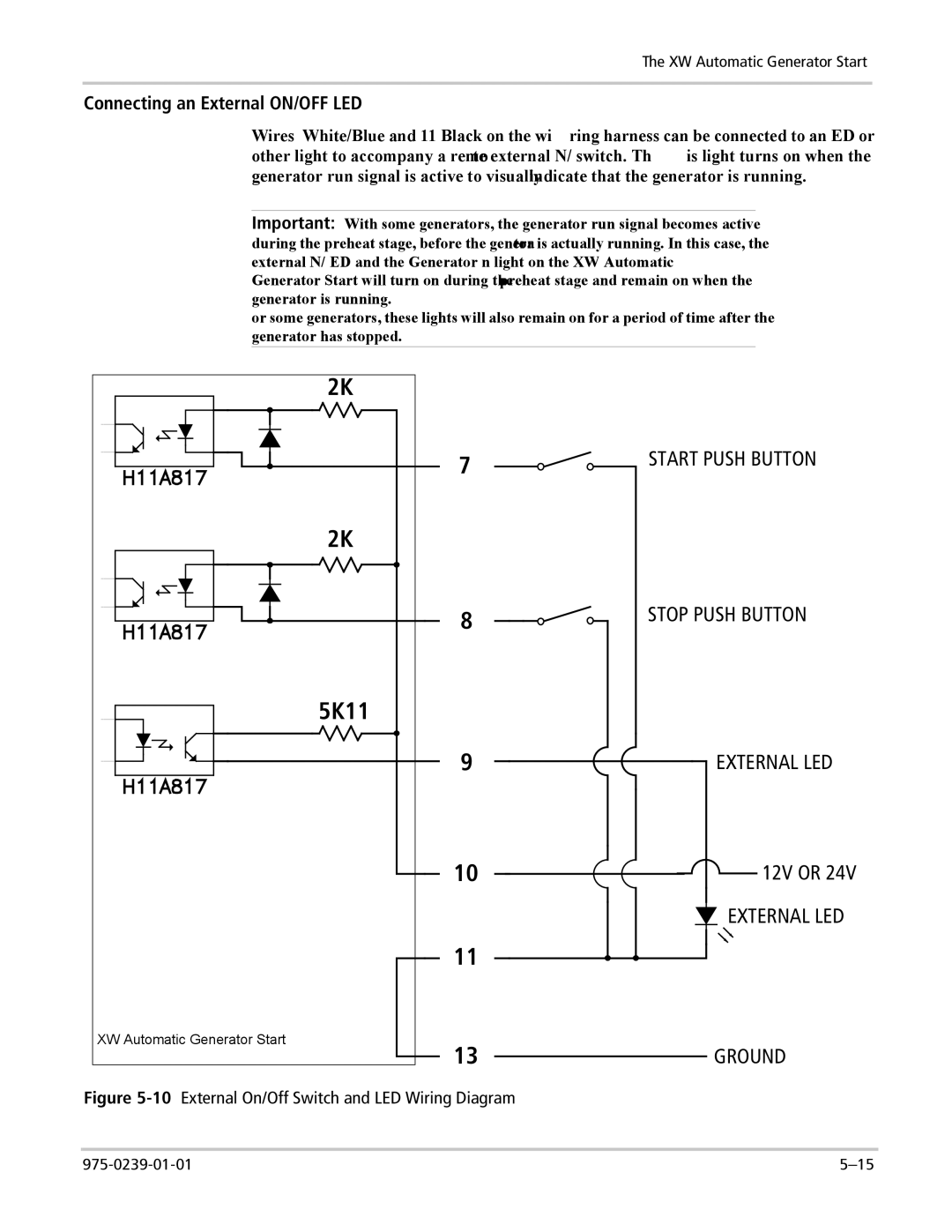 Xantrex Technology XW4024-120/240-60, XW4548-120/240-60, XW6048-120/240-60 manual Connecting an External ON/OFF LED 