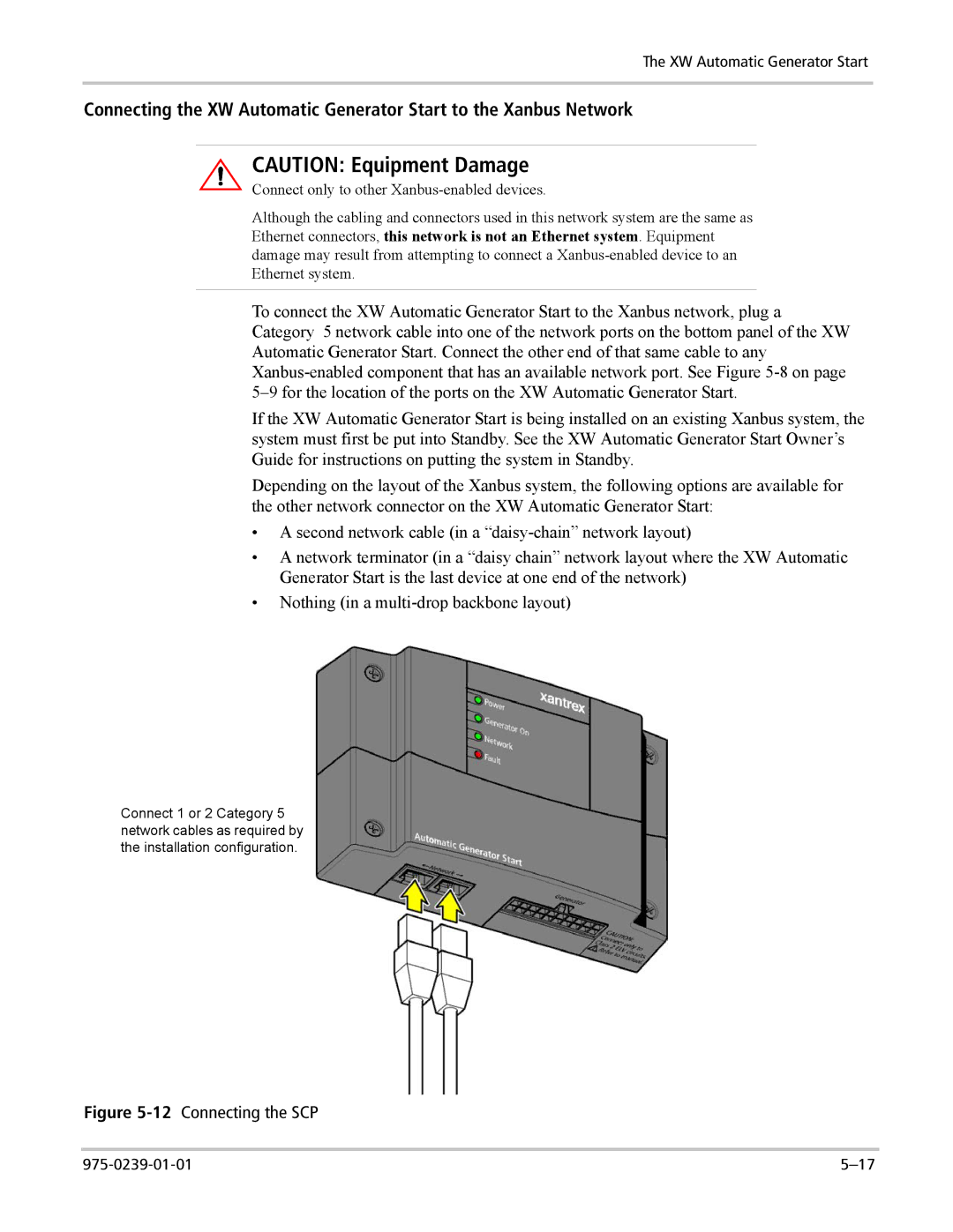 Xantrex Technology XW4024-120/240-60, XW4548-120/240-60, XW6048-120/240-60 manual 12Connecting the SCP 