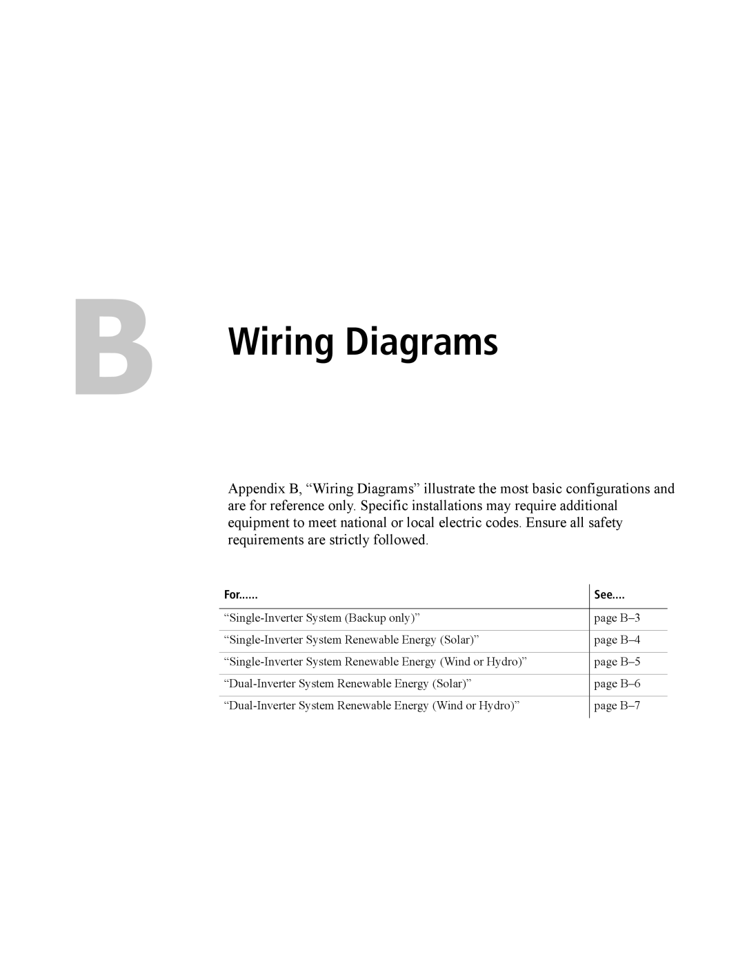 Xantrex Technology XW4024-120/240-60, XW4548-120/240-60, XW6048-120/240-60 manual Wiring Diagrams, For See 