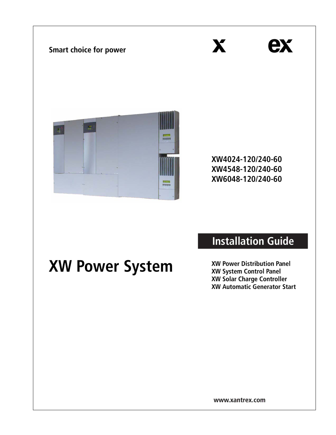 Xantrex Technology XW4024-120/240-60, XW4548-120/240-60, XW6048-120/240-60 manual 