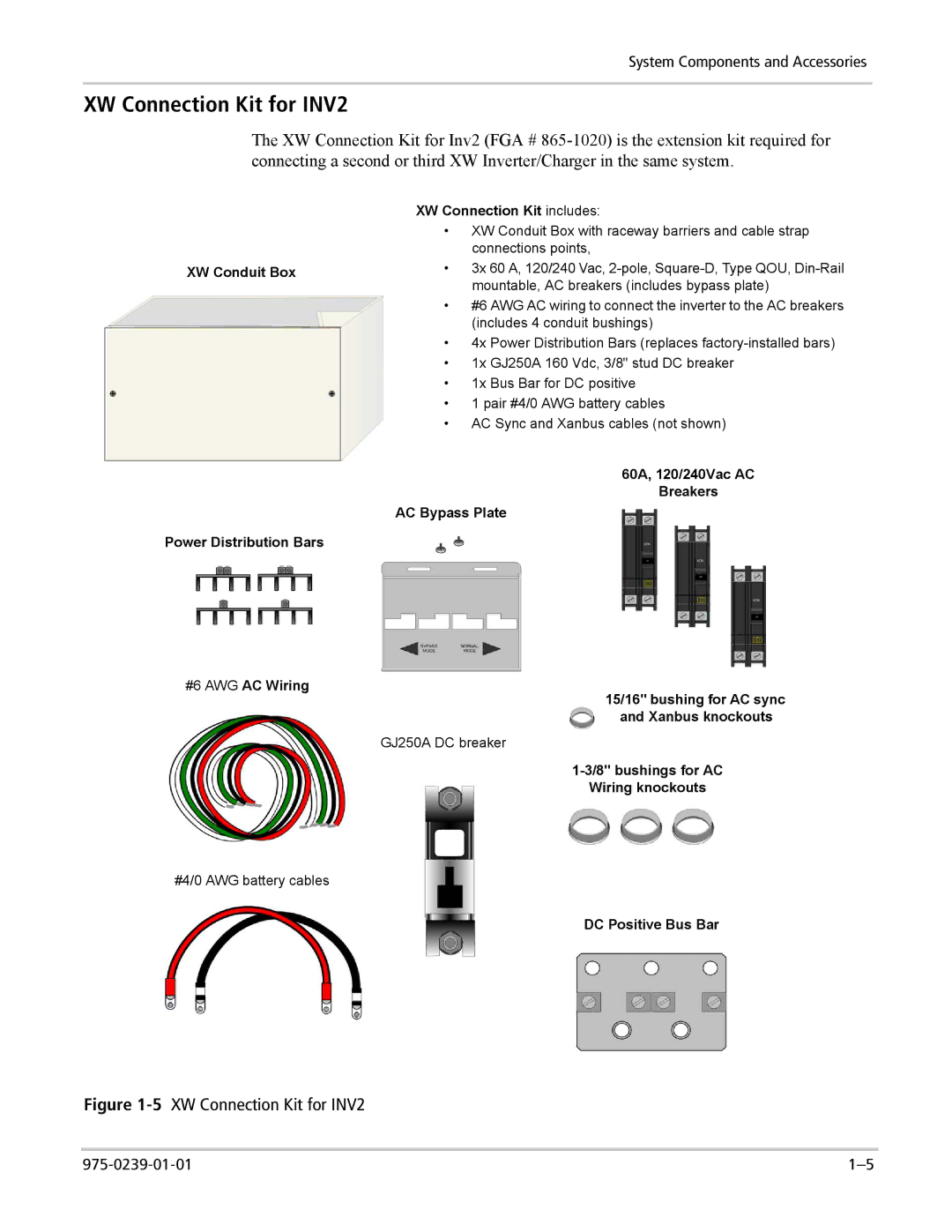 Xantrex Technology XW4024-120/240-60, XW4548-120/240-60, XW6048-120/240-60 manual XW Connection Kit for INV2 