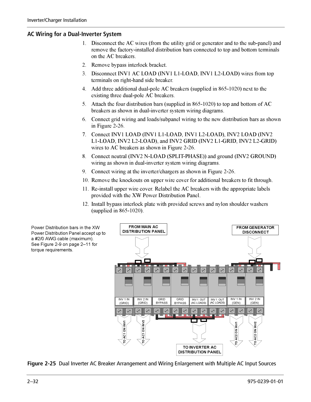 Xantrex Technology XW4024-120/240-60, XW4548-120/240-60, XW6048-120/240-60 manual AC Wiring for a Dual-Inverter System 