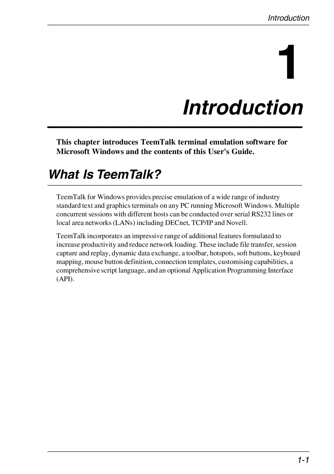 Xerox 07W & -11W, 05W manual Introduction, What Is TeemTalk? 