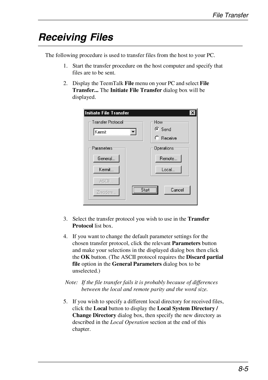 Xerox 07W & -11W, 05W manual Receiving Files 