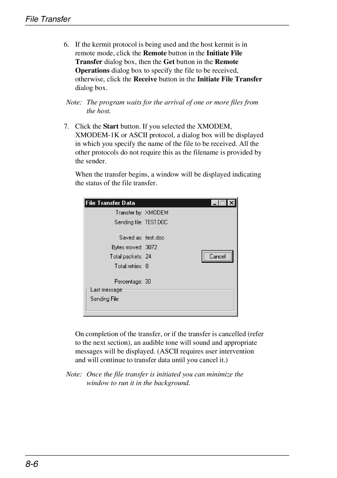 Xerox 05W, 07W & -11W manual File Transfer 