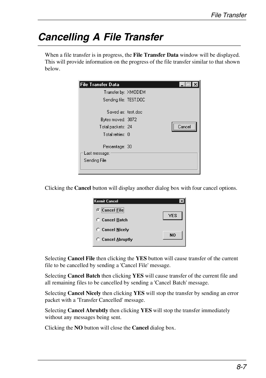 Xerox 07W & -11W, 05W manual Cancelling a File Transfer 