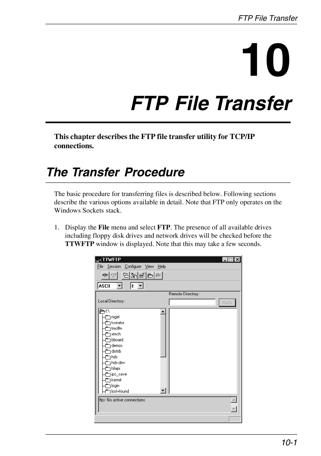 Xerox 07W & -11W, 05W manual FTP File Transfer, Transfer Procedure, 10-1 