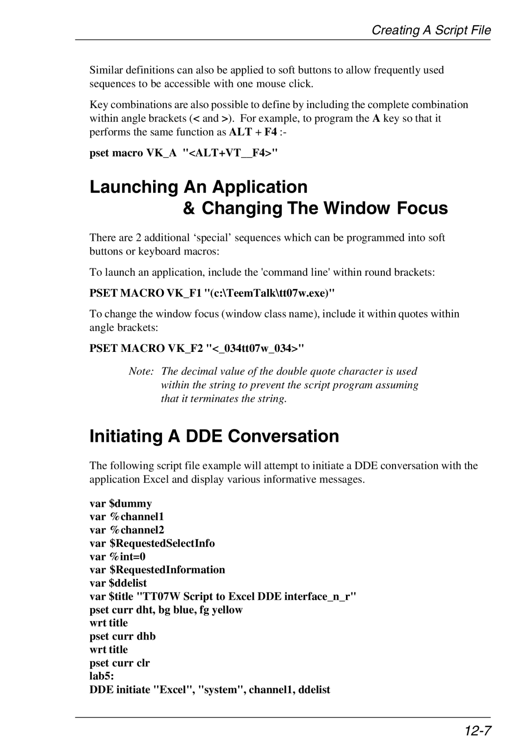 Xerox 07W & -11W, 05W manual Launching An Application Changing The Window Focus, Initiating a DDE Conversation, 12-7 