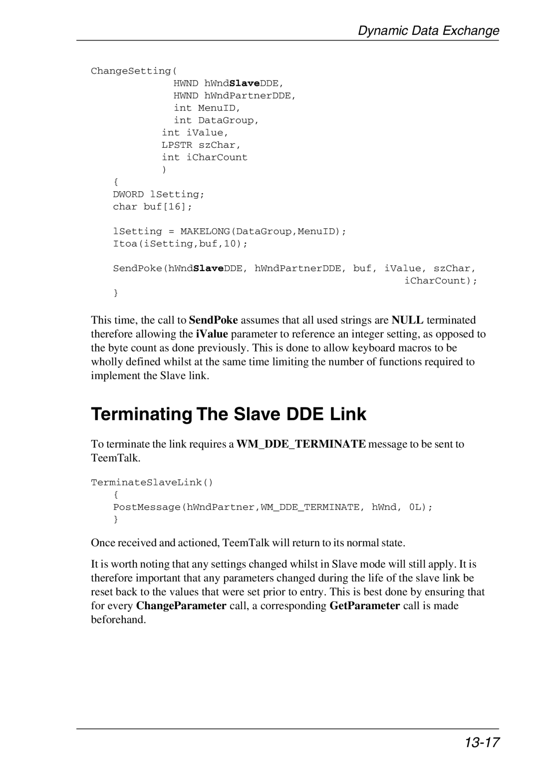 Xerox 07W & -11W, 05W manual Terminating The Slave DDE Link, 13-17 