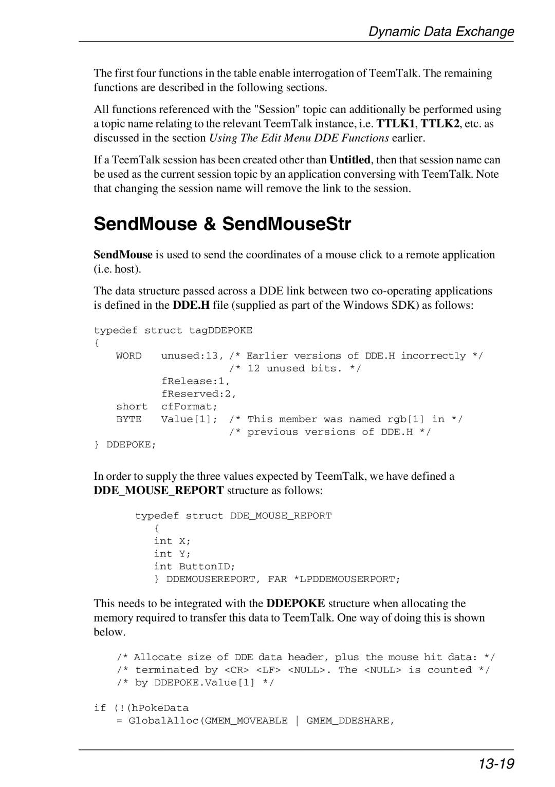 Xerox 07W & -11W, 05W manual SendMouse & SendMouseStr, 13-19 